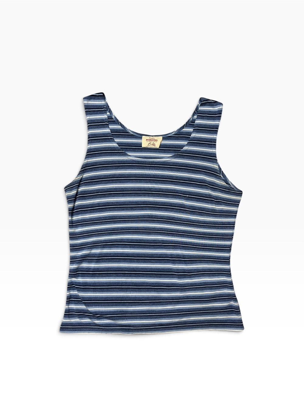 Vintage 90s Blue Striped Tank Top Retro Casual Twee Cute